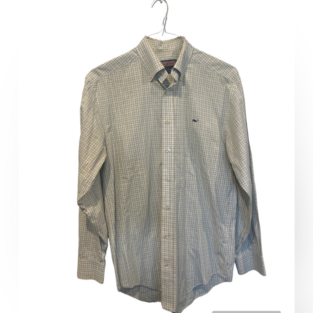 Vineyard Vines Men Size S Shep & Ian Whale Shirt L/S Button Down Blue Check EUC - Picture 1 of 5